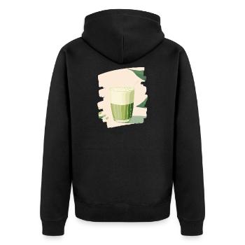Matcha Latte Lover Green Tea - Unisex Premium Organic Zip Hoodie - black - Back - Nico (187cm)