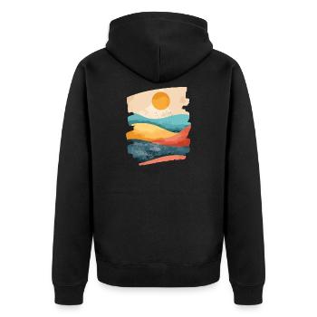 Sommer Sonne - Unisex Premium Bio Zip Hoodie - Schwarz - Hinten - Nico (187cm)