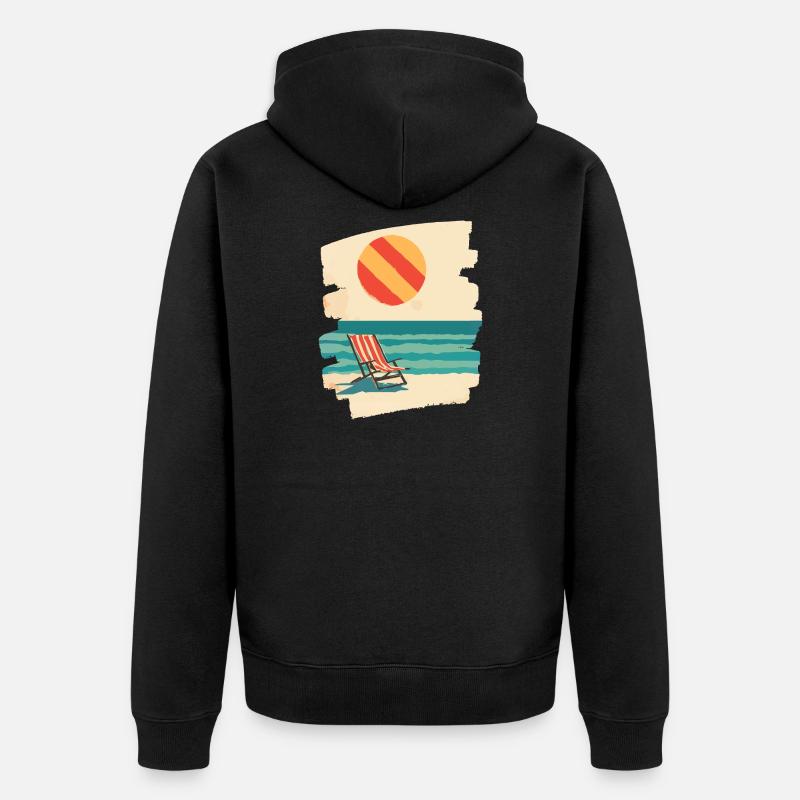 Plage du soleil d’été - Veste à capuche bio Premium Unisexe - noir