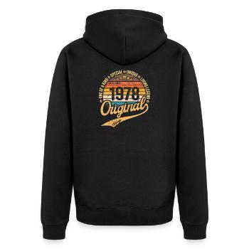 Rétro Vintage né en 1978 Millésime 1978 - Veste à capuche bio Premium Unisexe - noir - Dos - Nico (187cm)