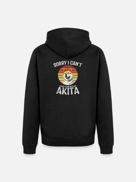 Akita Dog Apology Graphic - Unisex Premium Organic Zip Hoodie - black