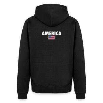 Amérique États-Unis Drapeau américain Amérique - Veste à capuche bio Premium Unisexe - noir - Dos - Nico (187cm)