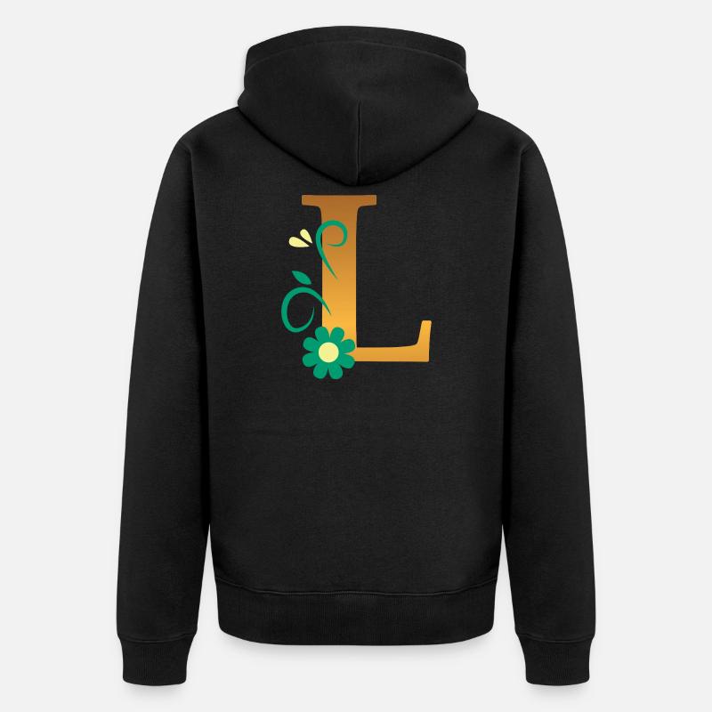 L - Unisex Premium Bio Zip Hoodie - Schwarz