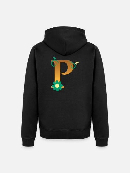 P - Unisex Premium Organic Zip Hoodie - black