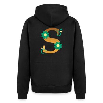 S - Unisex Premium Bio Zip Hoodie - Schwarz - Hinten - Nico (187cm)