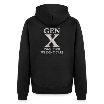 Génération X - On s’en fiche - Veste à capuche bio Premium Unisexe - noir - Dos - Nico (187cm)