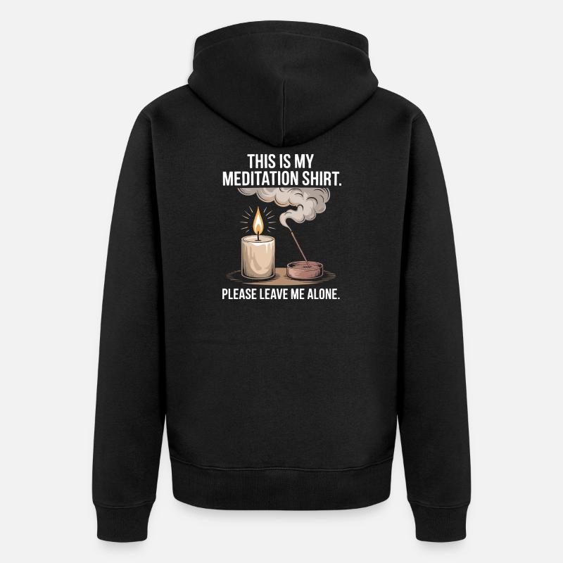 Funny Meditation Introvert Mindfulness Design - Veste à capuche bio Premium Unisexe - noir