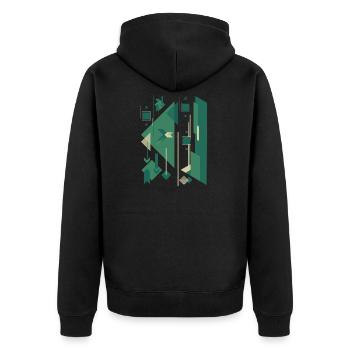 Figure gomtrique abstraite - Veste à capuche bio Premium Unisexe - noir - Dos - Nico (187cm)