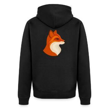 Renard moderne – géométrique et élégant - Veste à capuche bio Premium Unisexe - noir - Dos - Nico (187cm)