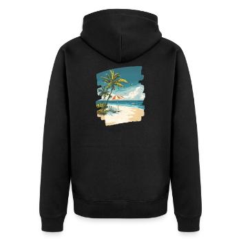 Plage Palmiers Soleil Été - Veste à capuche bio Premium Unisexe - noir - Dos - Nico (187cm)