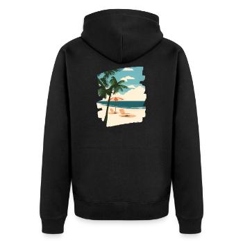Plage Palmiers Soleil Été - Veste à capuche bio Premium Unisexe - noir - Dos - Nico (187cm)