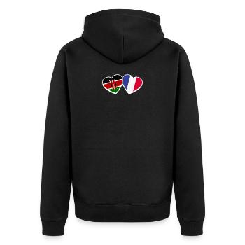Kenia Frankreich Herz Liebe Flagge Kenianer - Unisex Premium Bio Zip Hoodie - Schwarz - Hinten - Nico (187cm)