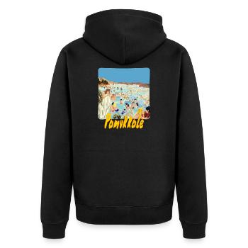 Pamukkale - Unisex Premium Bio Zip Hoodie - Schwarz - Hinten - Nico (187cm)