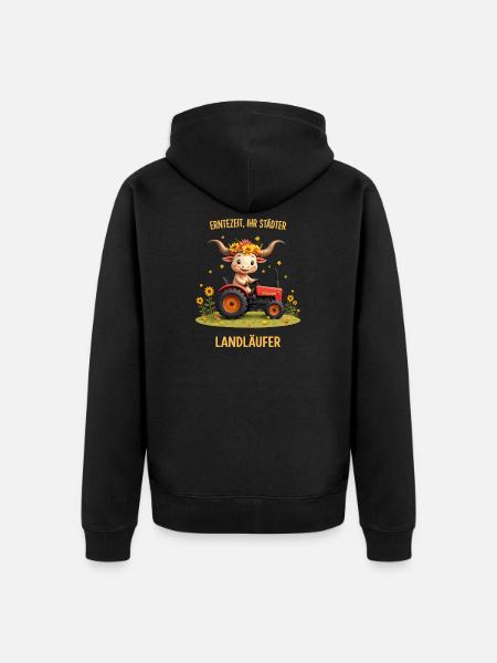 Harvest Time Landläufer - Unisex Premium Organic Zip Hoodie - black