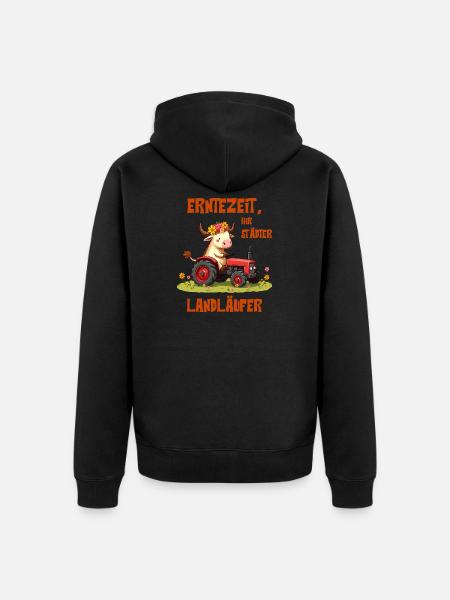 Erntezeit Landläufer - Unisex Premium Bio Zip Hoodie - Schwarz