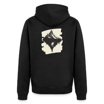 Mountains Climbing Climbers Hiking - Unisex Premium Organic Zip Hoodie - black - Back - Nico (187cm)