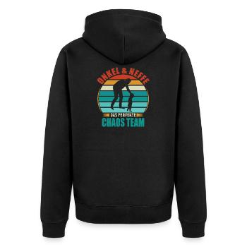 Bester Onkel Und Neffe Partnerlook Outfit Kostüm - Unisex Premium Bio Zip Hoodie - Schwarz - Hinten - Nico (187cm)