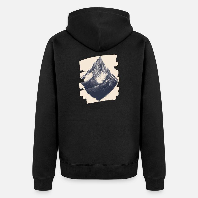 Berge Klettern Kletterer Wandern - Unisex Premium Bio Zip Hoodie - Schwarz