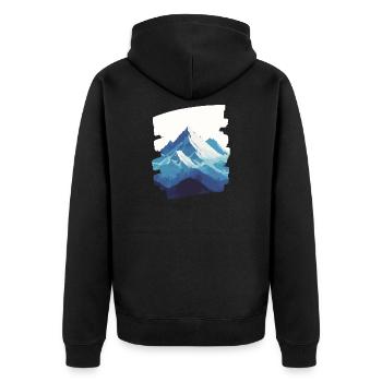 Mountains Climbing Climbers Hiking - Unisex Premium Organic Zip Hoodie - black - Back - Nico (187cm)