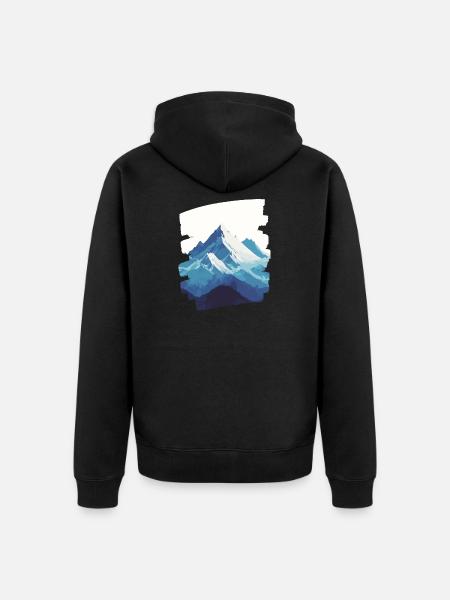 Mountains Climbing Climbers Hiking - Unisex Premium Organic Zip Hoodie - black