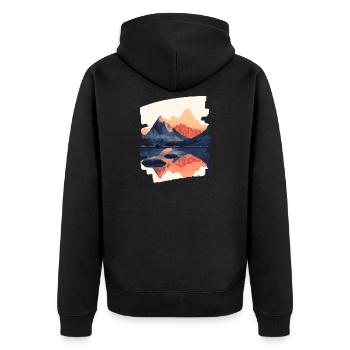 Mountains Climbing Climbers Hiking - Unisex Premium Organic Zip Hoodie - black - Back - Nico (187cm)