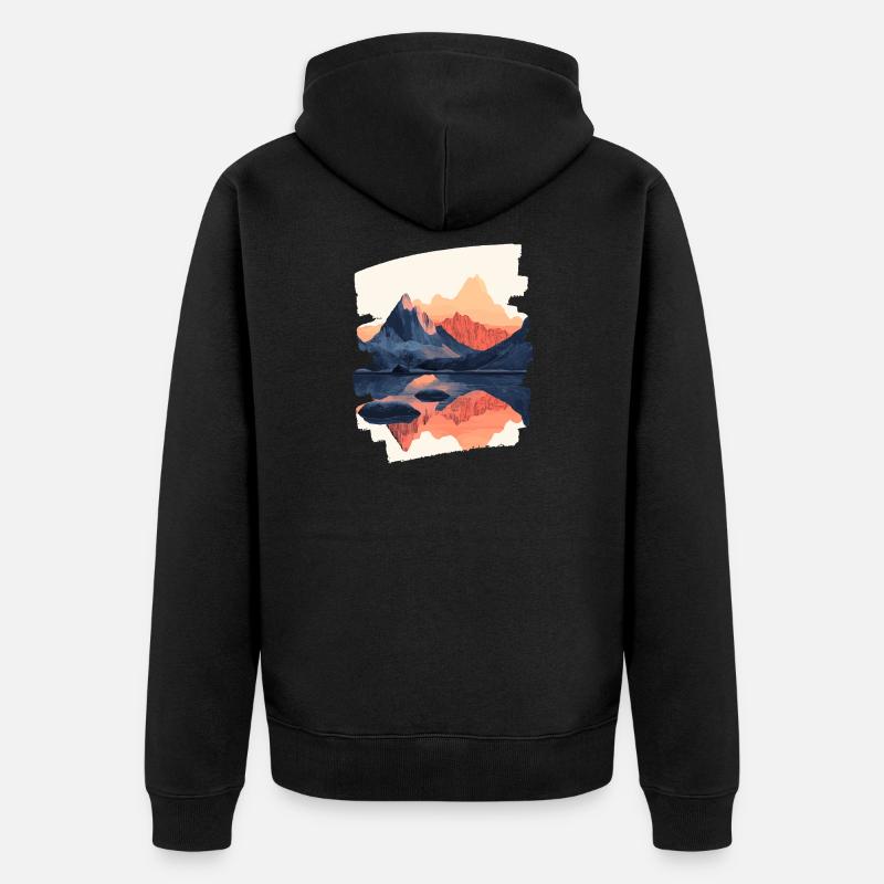 Berge Klettern Kletterer Wandern - Unisex Premium Bio Zip Hoodie - Schwarz