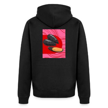 Funky Mussels - Unisex Premium Organic Zip Hoodie - black - Back - Nico (187cm)