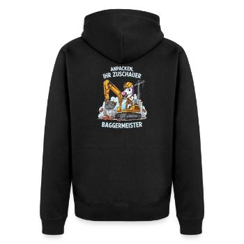 Maître excavatrice licorne - Veste à capuche bio Premium Unisexe - noir - Dos - Nico (187cm)