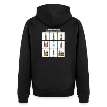 Bier-Identifizierungs-Guide - Unisex Premium Bio Zip Hoodie - Schwarz - Hinten - Nico (187cm)