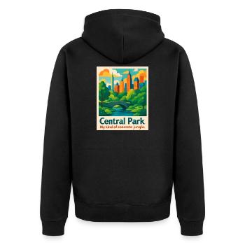 Ambiance de Central Park - Veste à capuche bio Premium Unisexe - noir - Dos - Nico (187cm)