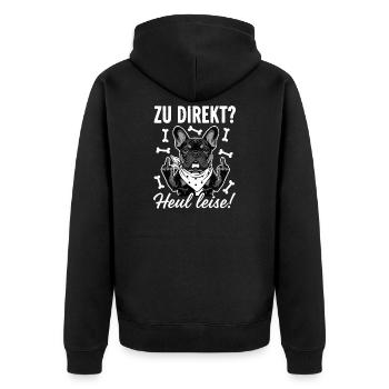 Cool French Bulldog - Unisex Premium Organic Zip Hoodie - black - Back - Nico (187cm)