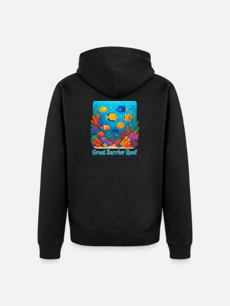 Great Barrier Reef - Unisex Premium Organic Zip Hoodie - black