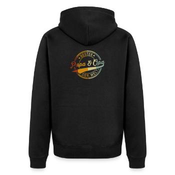 Bester Papa & Opa der Welt - Grandpa Father's Day - Unisex Premium Bio Zip Hoodie - Schwarz - Hinten - Nico (187cm)
