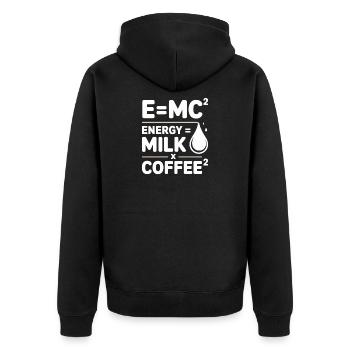 E=MC2 Physique Dicton Caféine Nerd Énergie Café - Veste à capuche bio Premium Unisexe - noir - Dos - Nico (187cm)