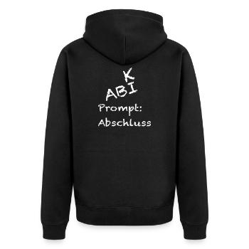 Abitur ABI Abschluss KI Schulabschluss KI ABI - Unisex Premium Bio Zip Hoodie - Schwarz - Hinten - Nico (187cm)