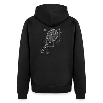 Tennis Racket Science Tennis Racket - Unisex Premium Organic Zip Hoodie - black - Back - Nico (187cm)