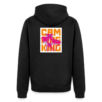 Camping King Palm Trees Holiday Camper King Chef - Unisex Premium Organic Zip Hoodie - black - Back - Nico (187cm)