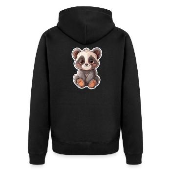Cute Panda Bear - Unisex Premium Organic Zip Hoodie - black - Back - Nico (187cm)