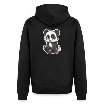 Ours panda mignon - Veste à capuche bio Premium Unisexe - noir - Dos - Nico (187cm)