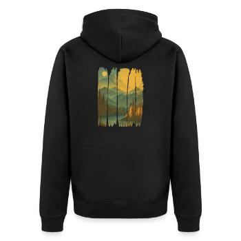 Paysage Montagneux Crépuscule Nature - Veste à capuche bio Premium Unisexe - noir - Dos - Nico (187cm)