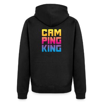 Camping King King Camper Chef Funny Sayings Fun - Unisex Premium Organic Zip Hoodie - black - Back - Nico (187cm)