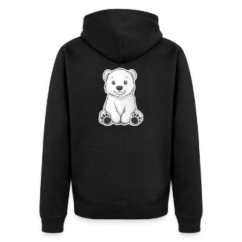 Polar Bear Illustration – Arctic Animal Motif - Unisex Premium Organic Zip Hoodie - black - Back - Nico (187cm)
