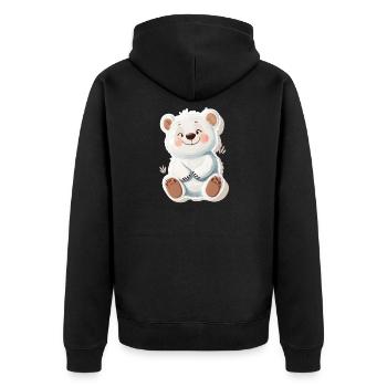 Süßer Bär – Geschenkidee für Wald- & Tierfans - Unisex Premium Bio Zip Hoodie - Schwarz - Hinten - Nico (187cm)