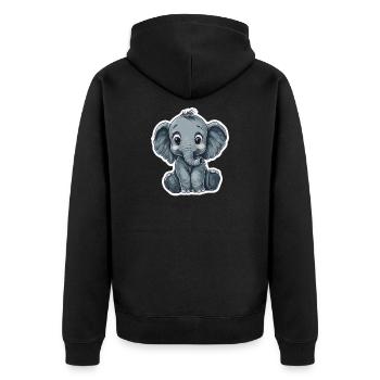 Éléphant mignon – idée cadeau pour les amoureux des animaux - Veste à capuche bio Premium Unisexe - noir - Dos - Nico (187cm)