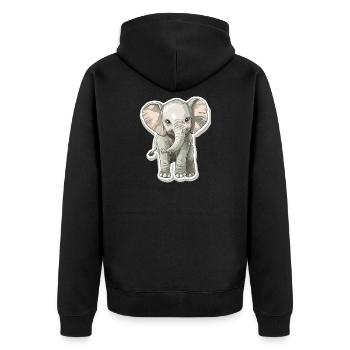 Éléphant mignon – idée cadeau pour les amoureux des animaux - Veste à capuche bio Premium Unisexe - noir - Dos - Nico (187cm)