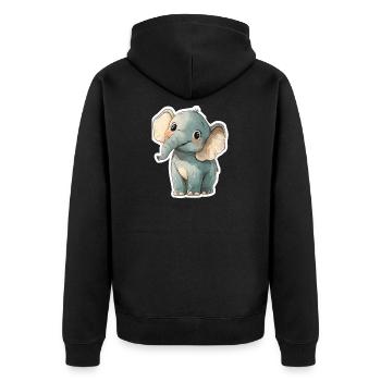 Éléphant mignon – idée cadeau pour les amoureux des animaux - Veste à capuche bio Premium Unisexe - noir - Dos - Nico (187cm)
