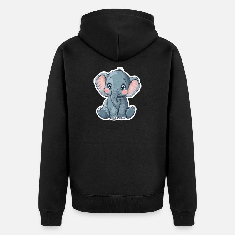 Éléphant - Veste à capuche bio Premium Unisexe - noir