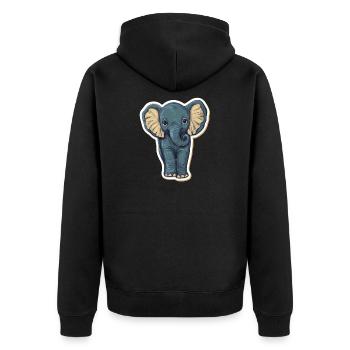 Éléphant mignon – idée cadeau pour les amoureux des animaux - Veste à capuche bio Premium Unisexe - noir - Dos - Nico (187cm)