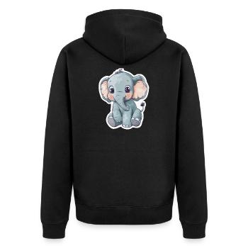 Éléphant mignon – idée cadeau pour les amoureux des animaux - Veste à capuche bio Premium Unisexe - noir - Dos - Nico (187cm)