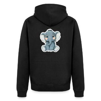 Éléphant mignon – idée cadeau pour les amoureux des animaux - Veste à capuche bio Premium Unisexe - noir - Dos - Nico (187cm)